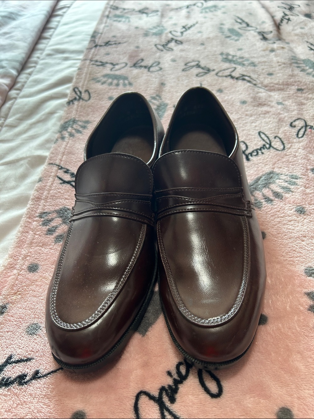 Men's Brown Leather Slip-On Loafers Size 9.5